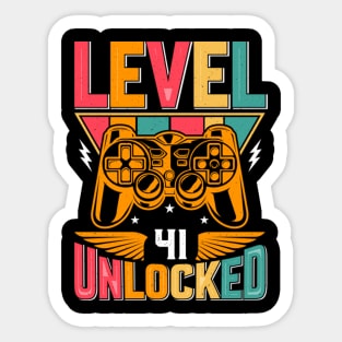 Level 41 Unlocked Awesome Since 1982 Funny Gamer Birthday Sticker